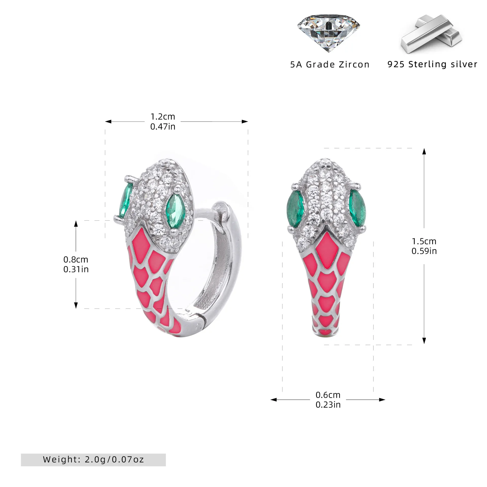 Wholesale 925 Sterling Silver - Snake Shapped Hoop Earrings Wholesale 925 Sterling Silver - Snake Shapped Hoop Earrings