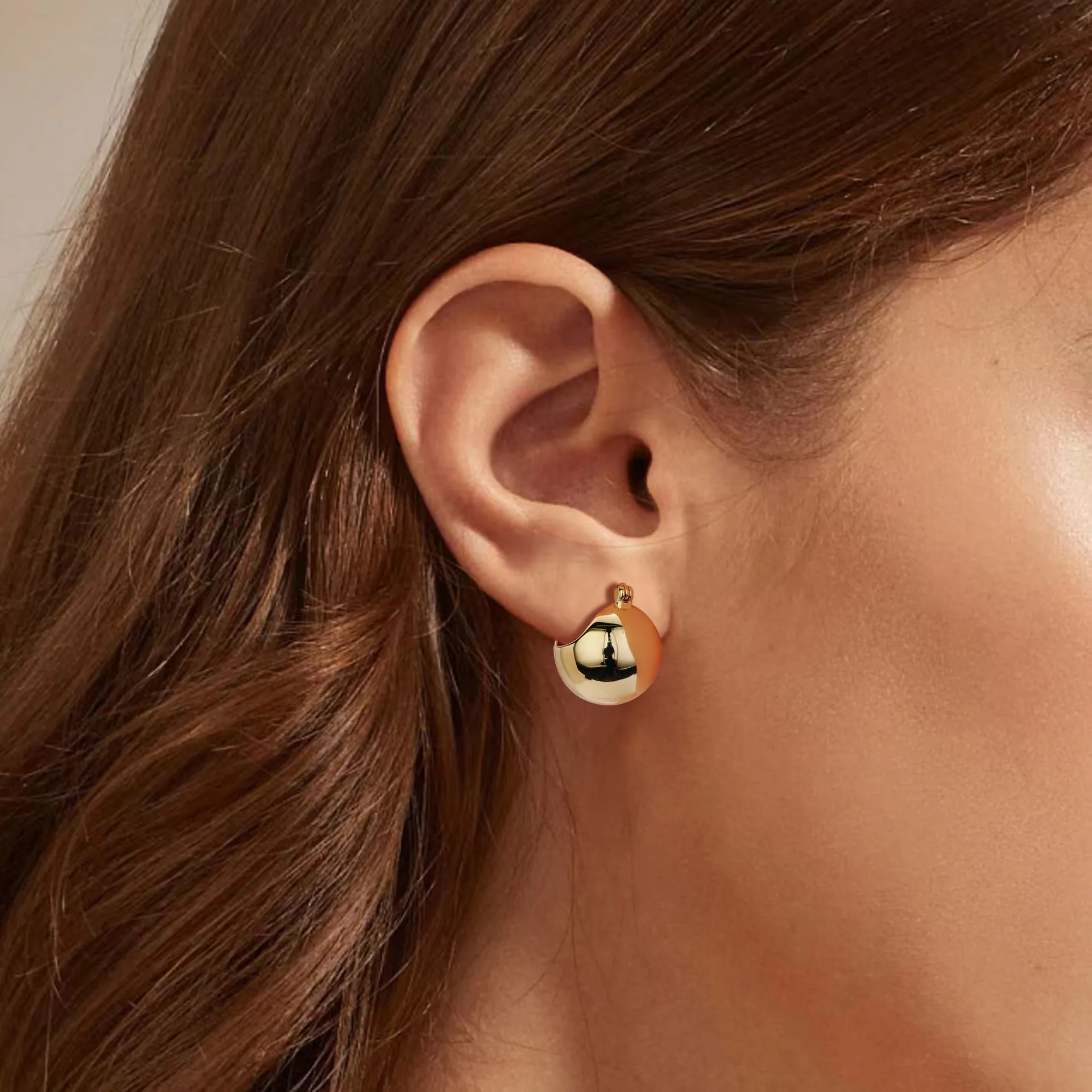 Half-ball Hoop Earrings