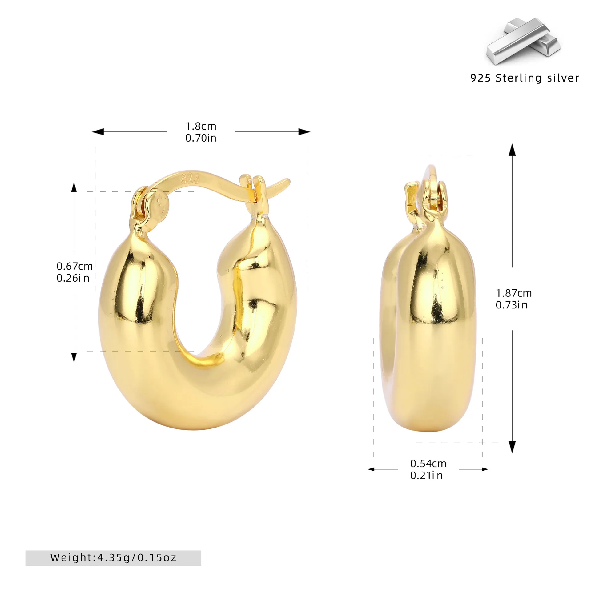 Wholesale 925 Sterling Silver - Round Hollow Hoop Earrings