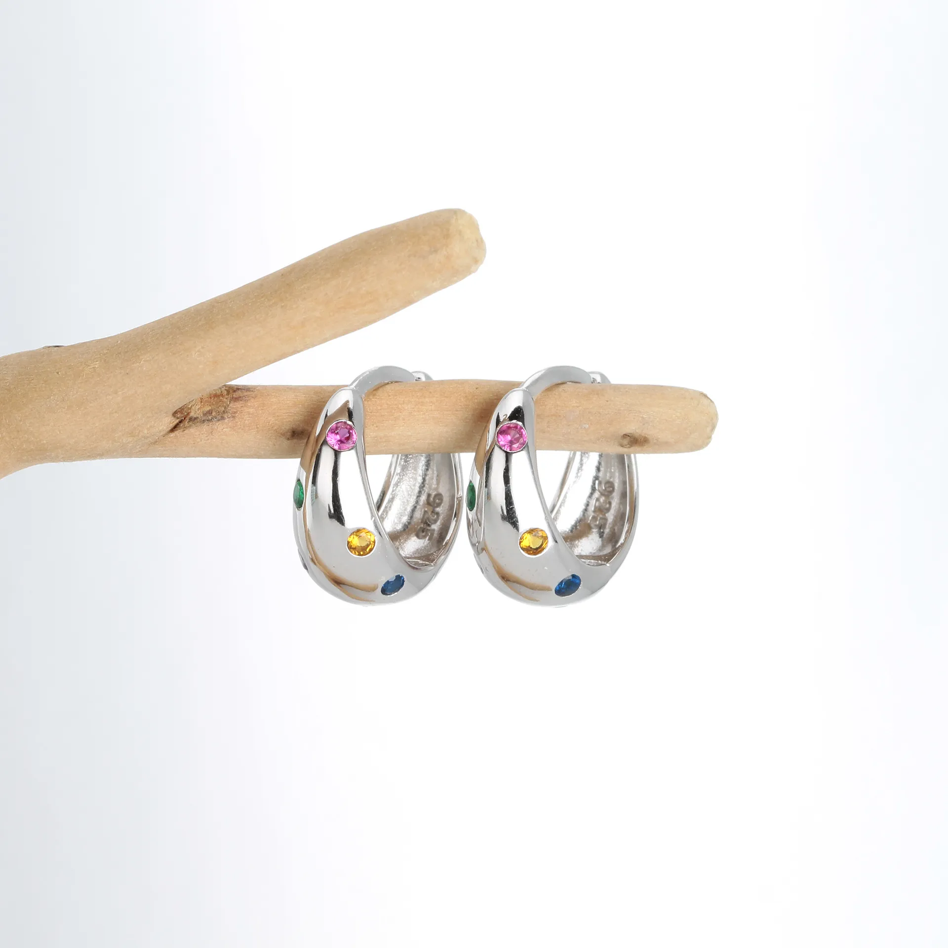 Gemstone Hoop Earrings