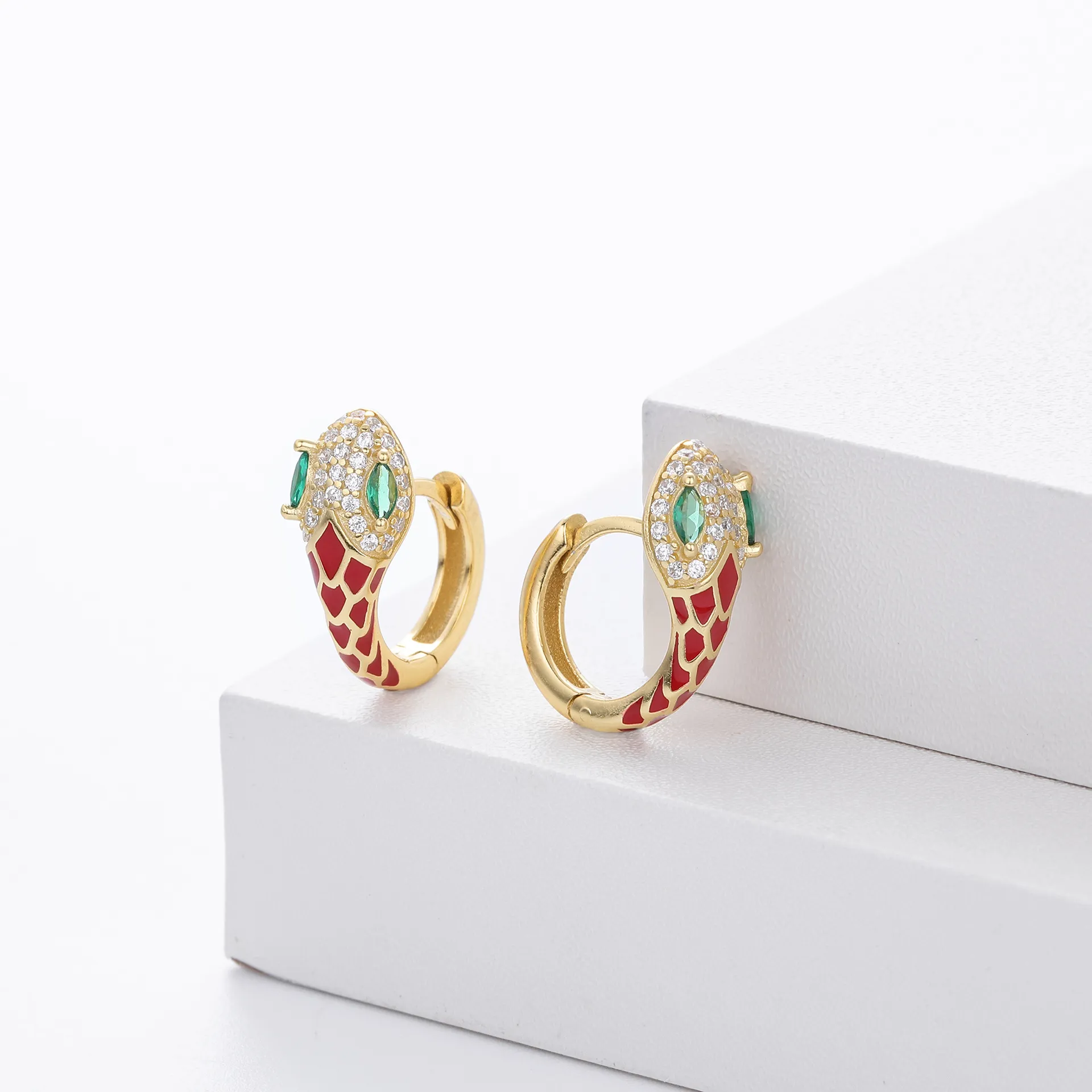 Wholesale 925 Sterling Silver - Snake Shapped Hoop Earrings Wholesale 925 Sterling Silver - Snake Shapped Hoop Earrings