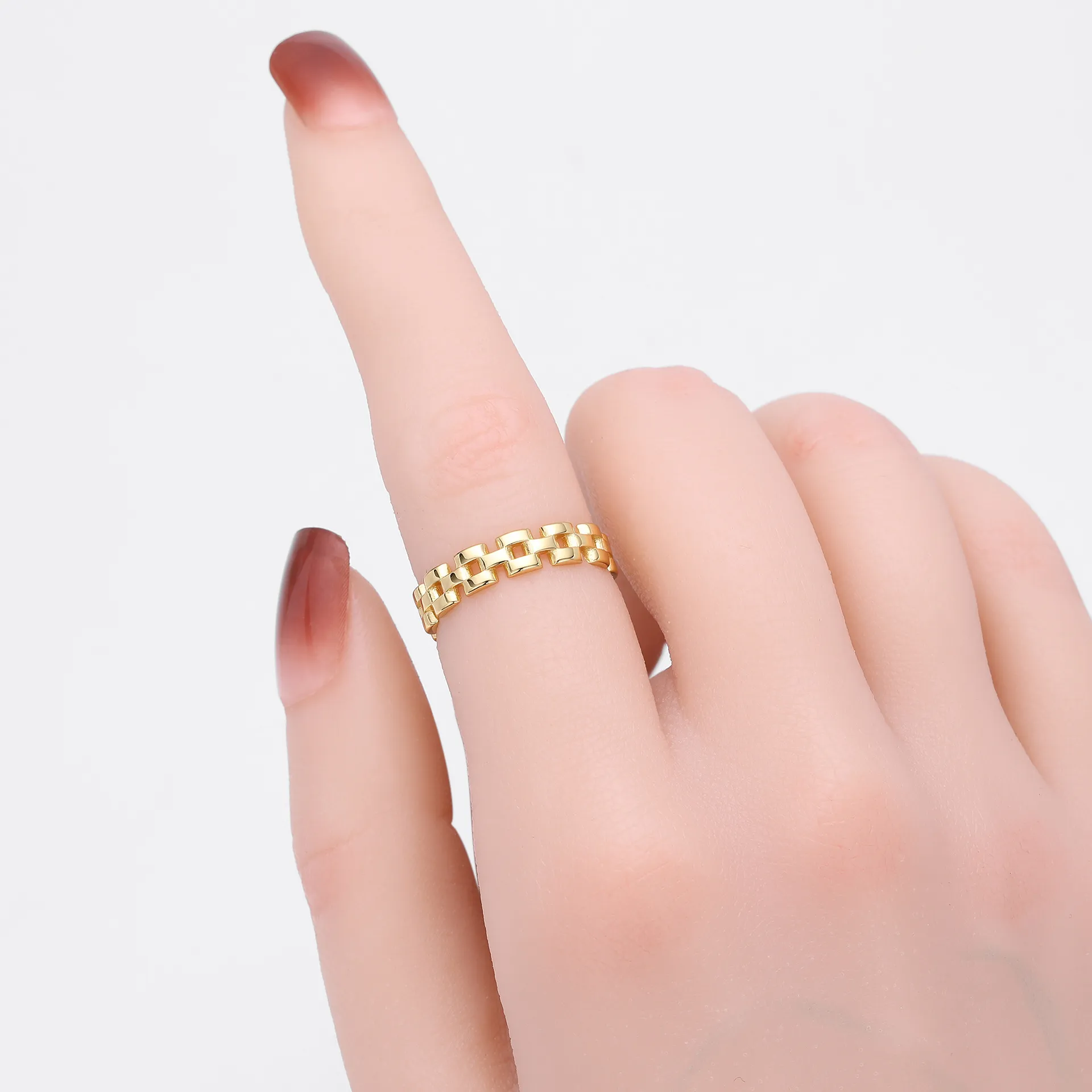 Contemporary Chain Wholesale 925 Sterling Silver - chain ring versatile trendy hip-hop strap ring