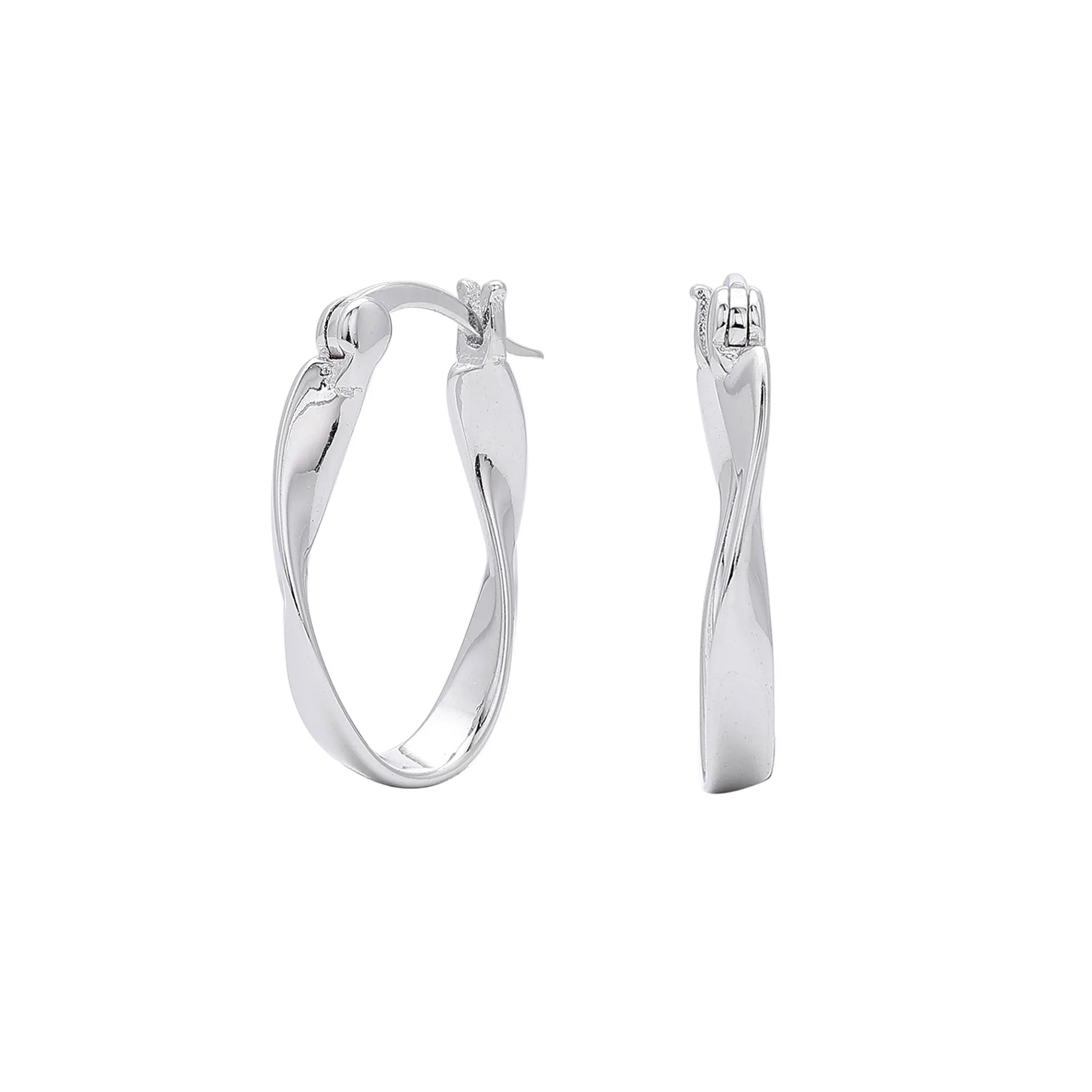 Wholesale 925 Sterling Silver - Mobius Hoop Earrings