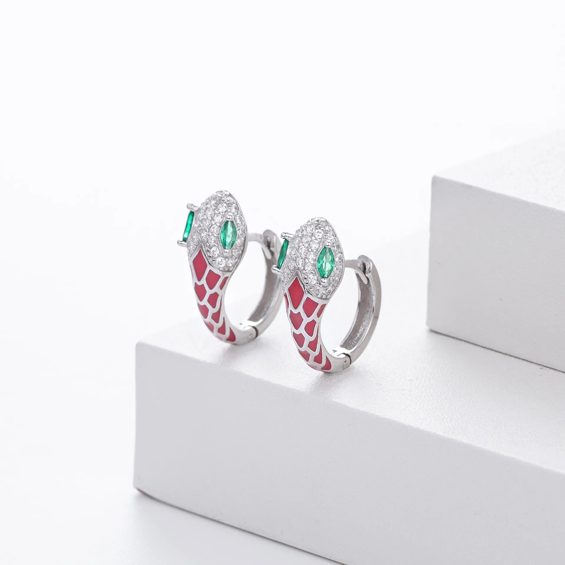 Wholesale 925 Sterling Silver - Snake Shapped Hoop Earrings Wholesale 925 Sterling Silver - Snake Shapped Hoop Earrings