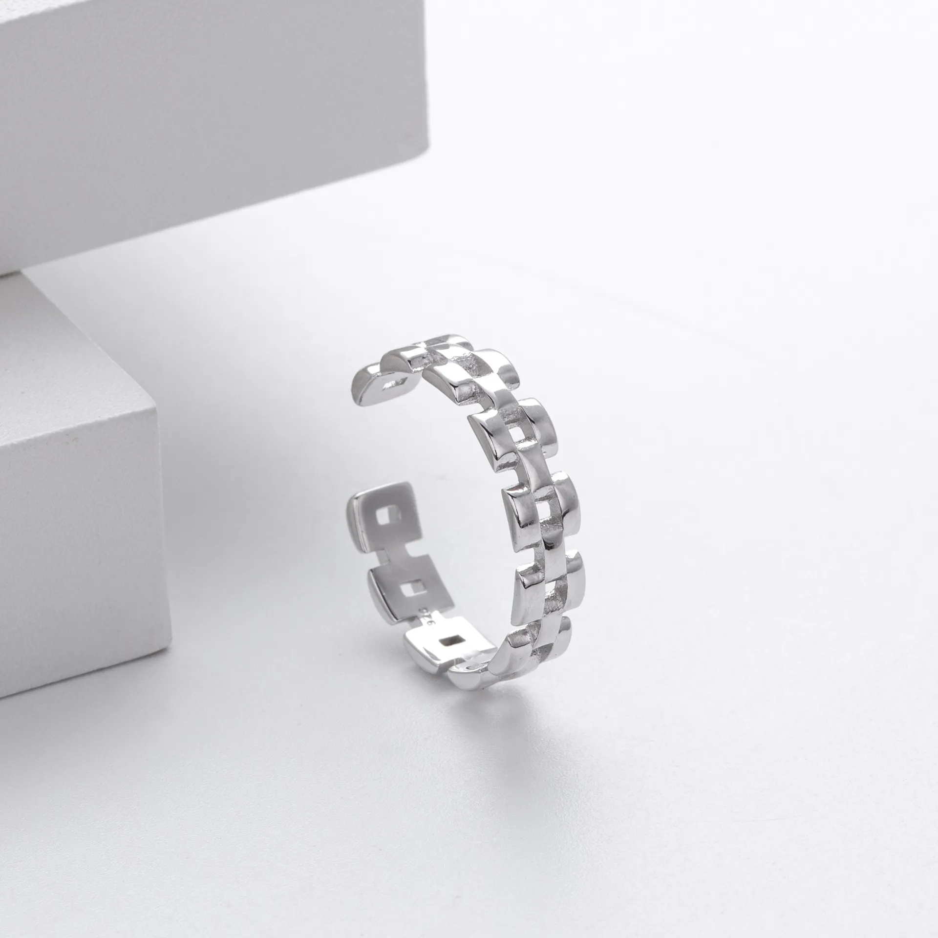 Contemporary Chain Wholesale 925 Sterling Silver - chain ring versatile trendy hip-hop strap ring