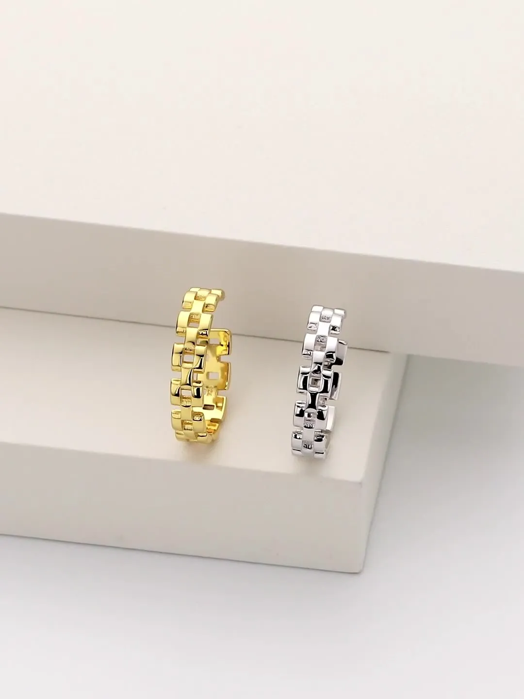 chain ring versatile trendy hip-hop strap ring Wholesale 925 Sterling Silver - chain ring versatile trendy hip-hop strap ring