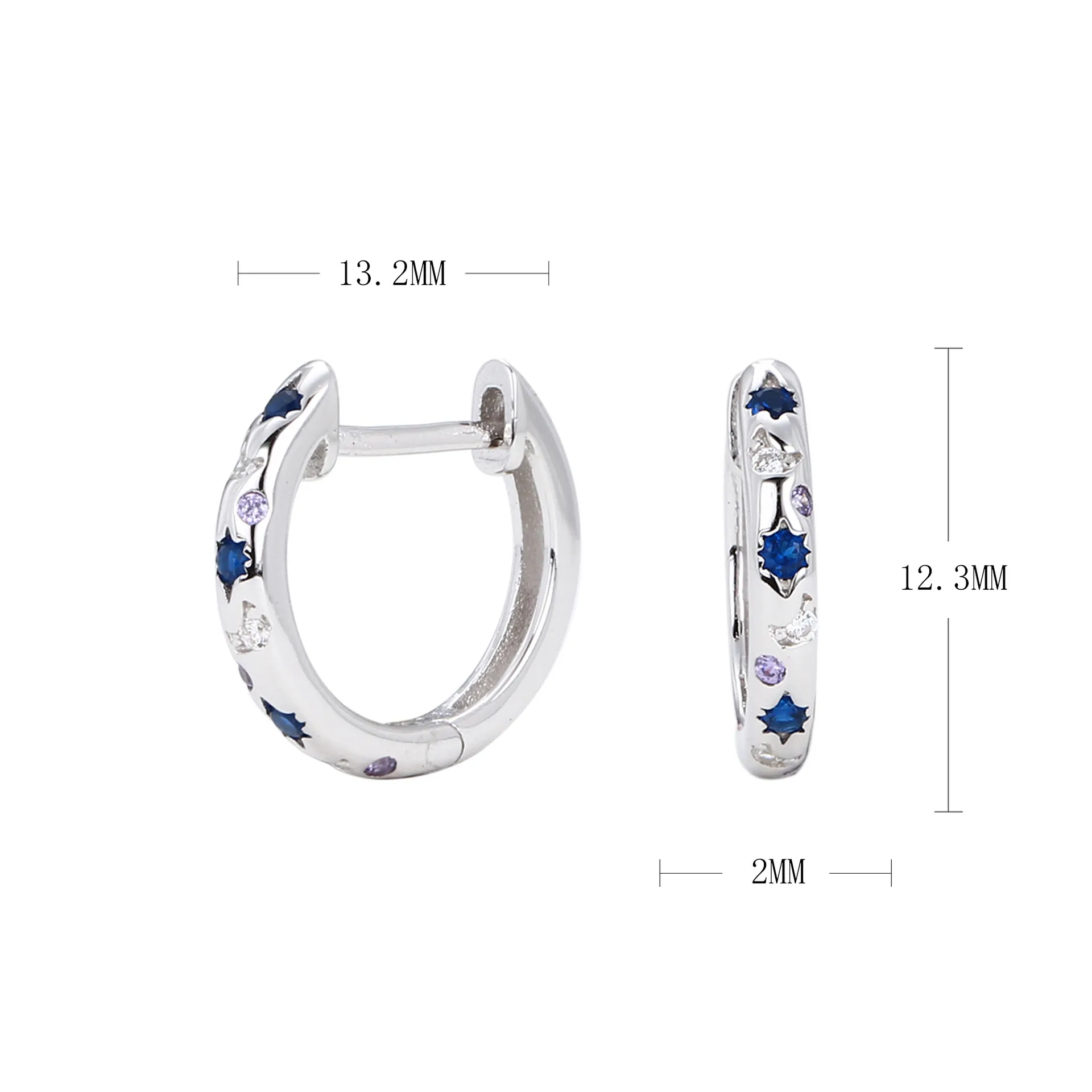 Eight Pointed Star Hoop Earrings Eight Pointed Star Hoop Earrings