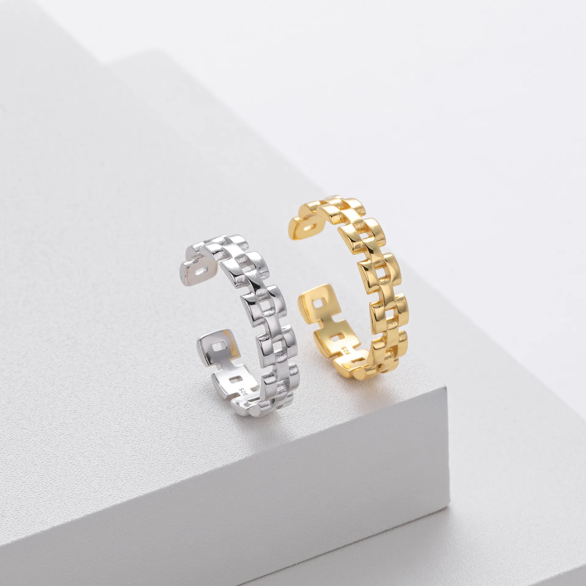 Contemporary Chain Wholesale 925 Sterling Silver - chain ring versatile trendy hip-hop strap ring