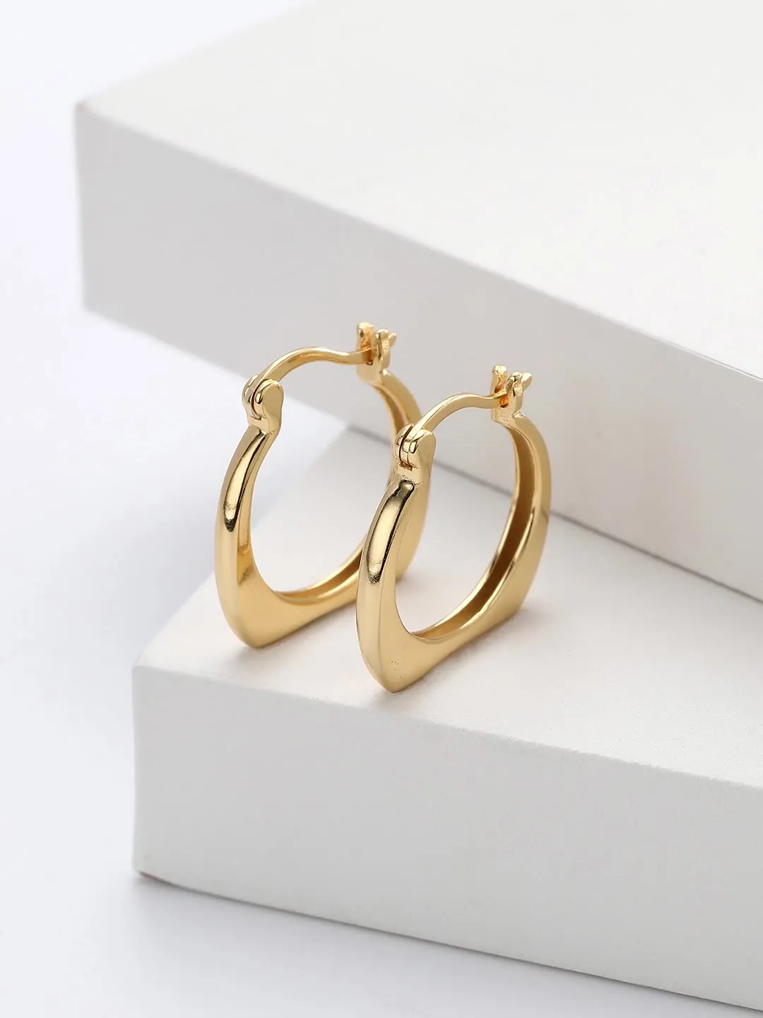 Wholesale 925 Sterling Silver - Geometric Shaped Hollow Hoop Earrings