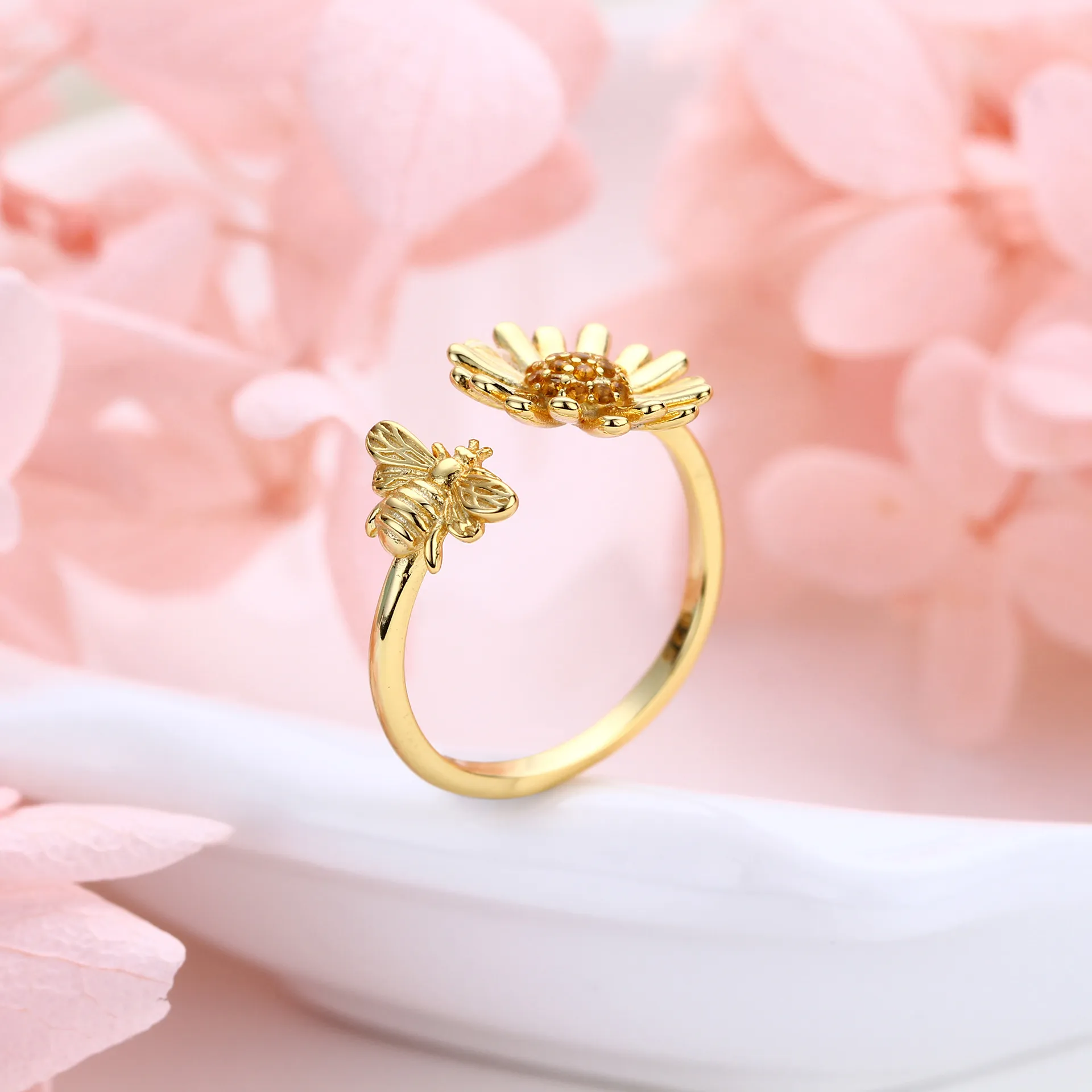 Wholesale 925 Sterling Silver - sunflower bee zircon Wholesale 925 Sterling Silver - sunflower bee zircon