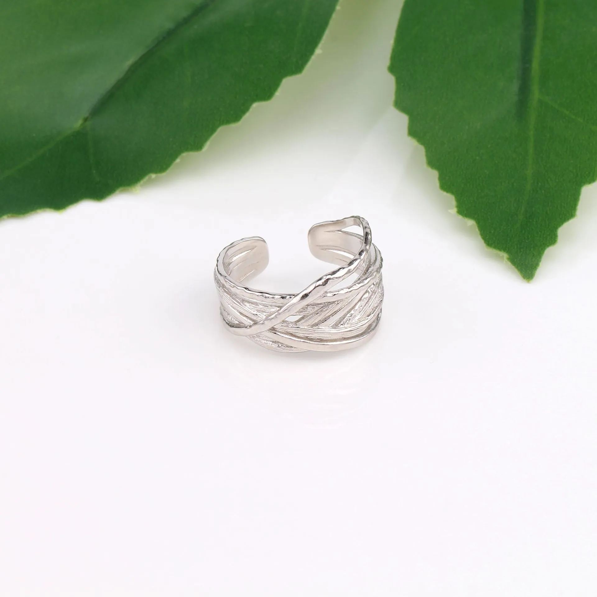 Wholesale 925 Sterling Silver - irregular multi-layer winding