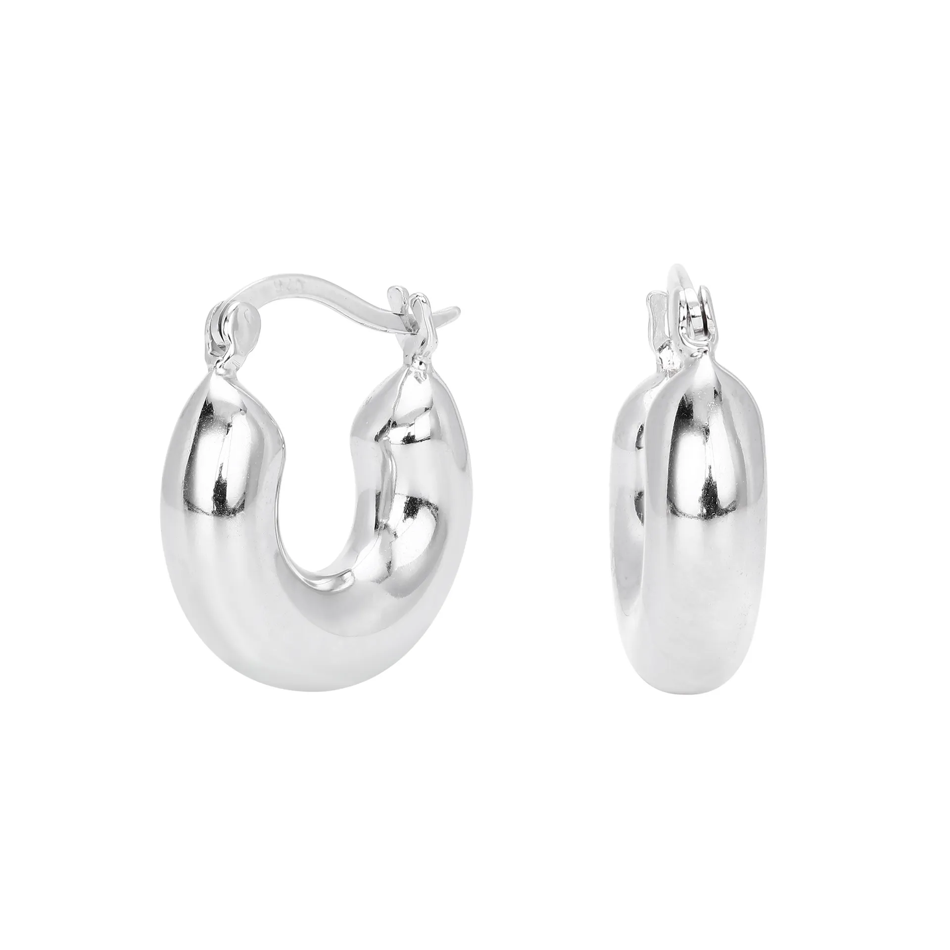 Wholesale 925 Sterling Silver - Round Hollow Hoop Earrings