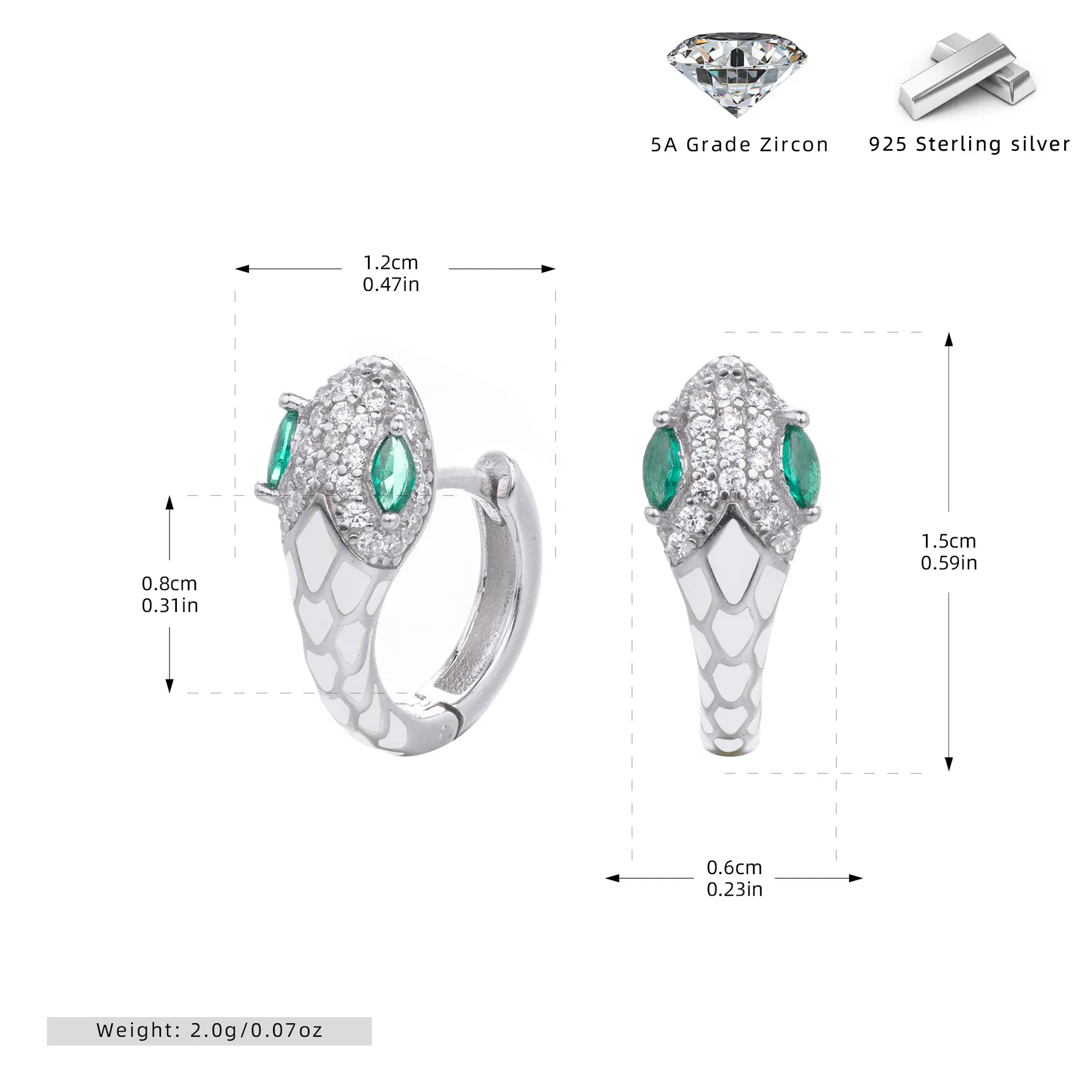 Wholesale 925 Sterling Silver - Snake Shapped Hoop Earrings Wholesale 925 Sterling Silver - Snake Shapped Hoop Earrings