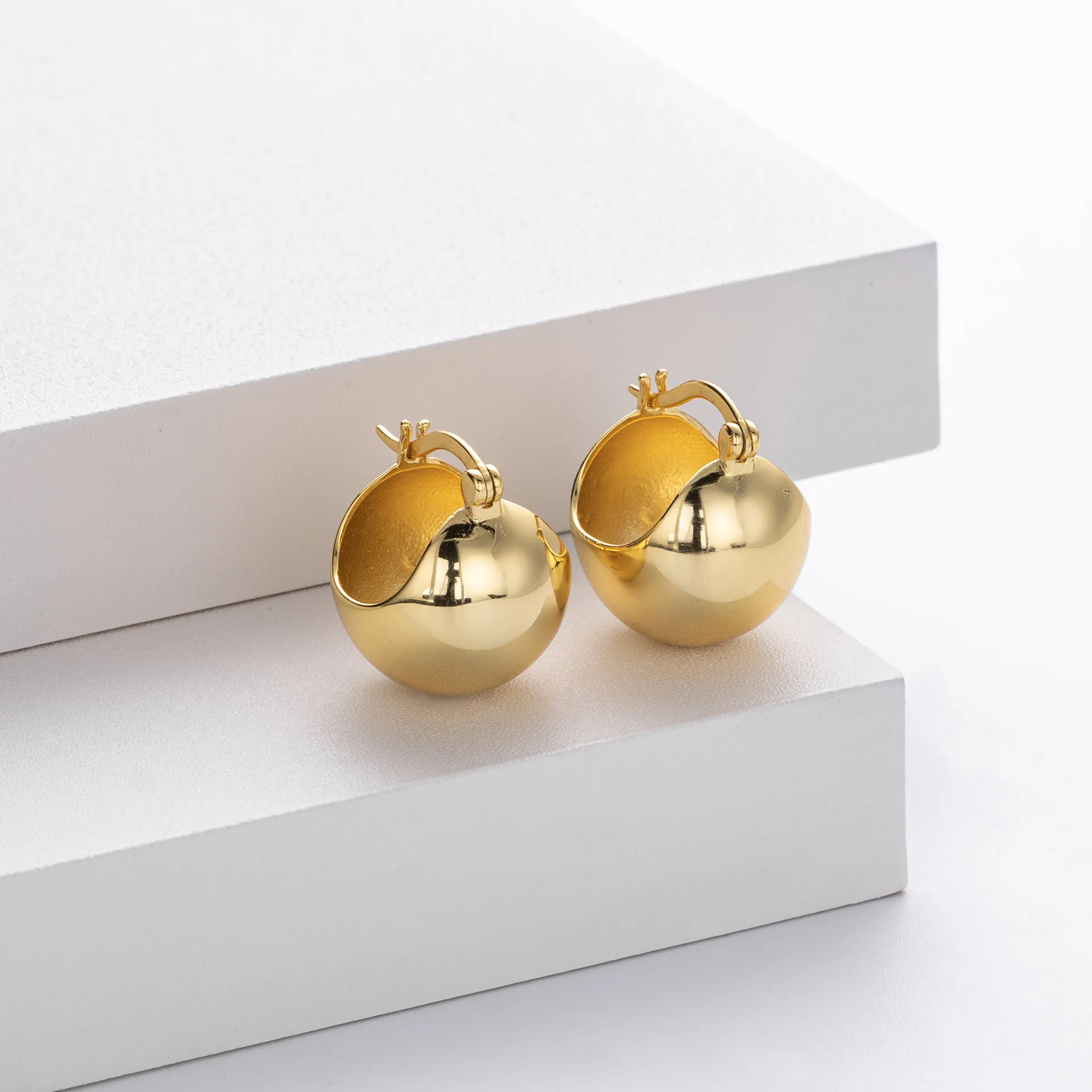 Half-ball Hoop Earrings