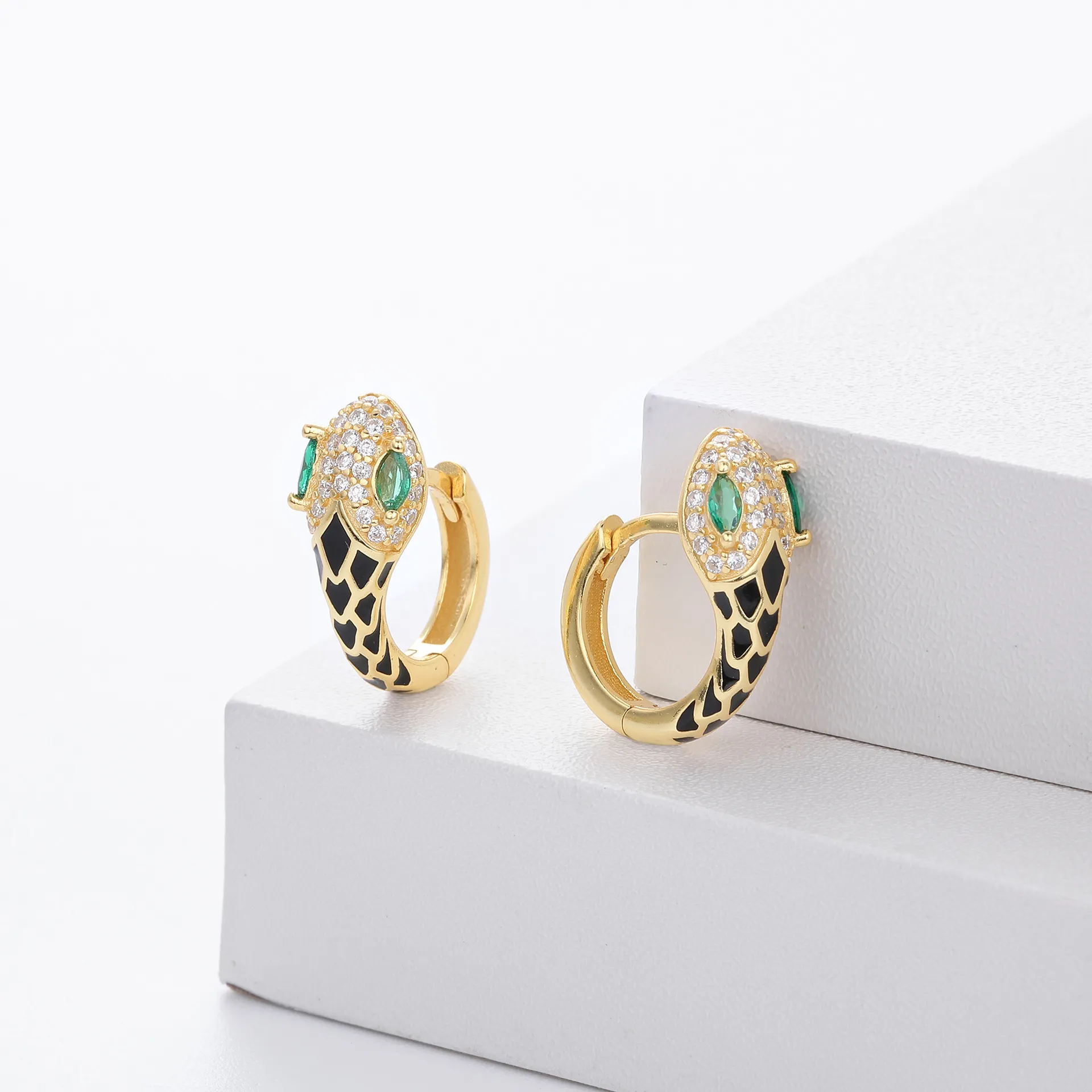 Wholesale 925 Sterling Silver - Snake Shapped Hoop Earrings Wholesale 925 Sterling Silver - Snake Shapped Hoop Earrings