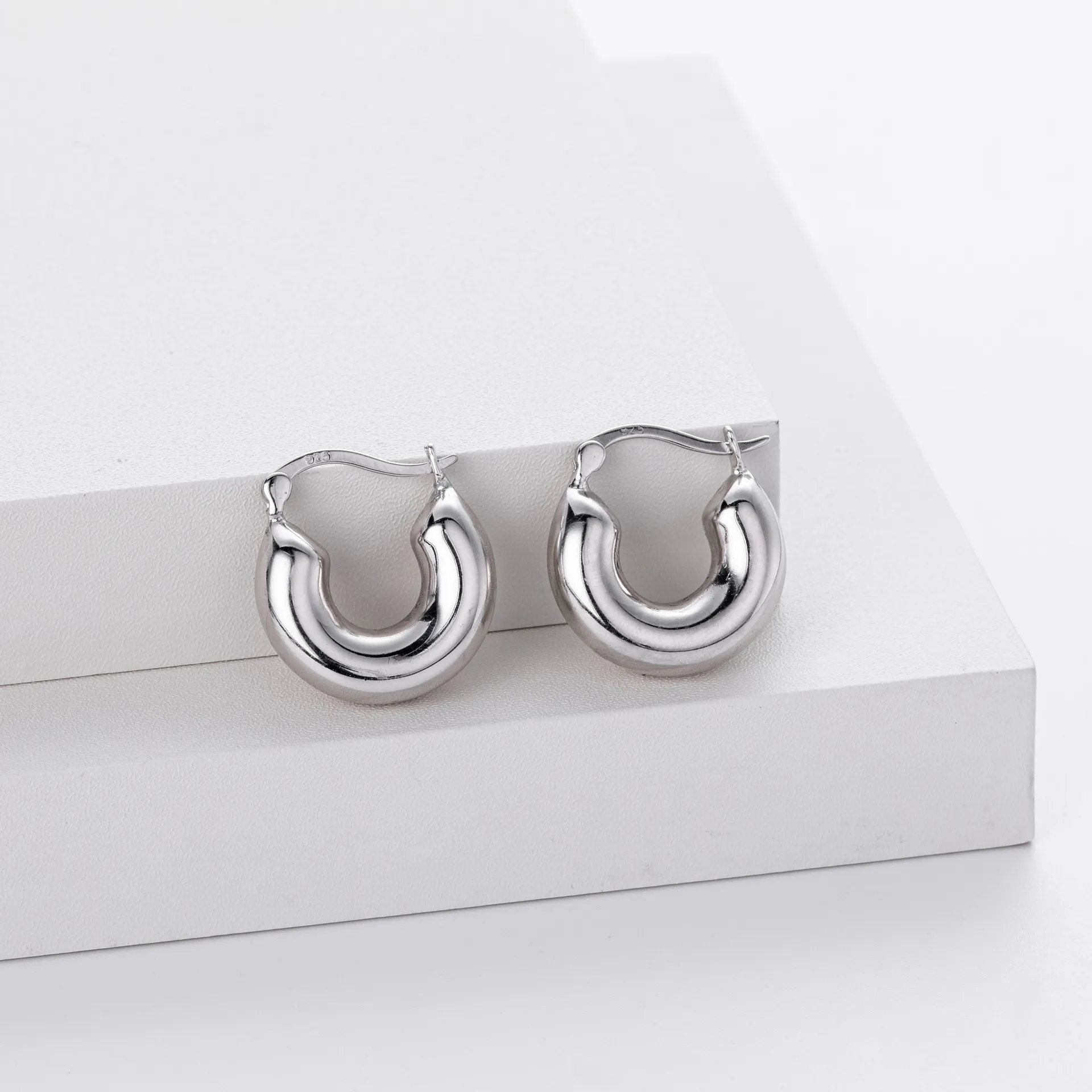 Wholesale 925 Sterling Silver - Round Hollow Hoop Earrings