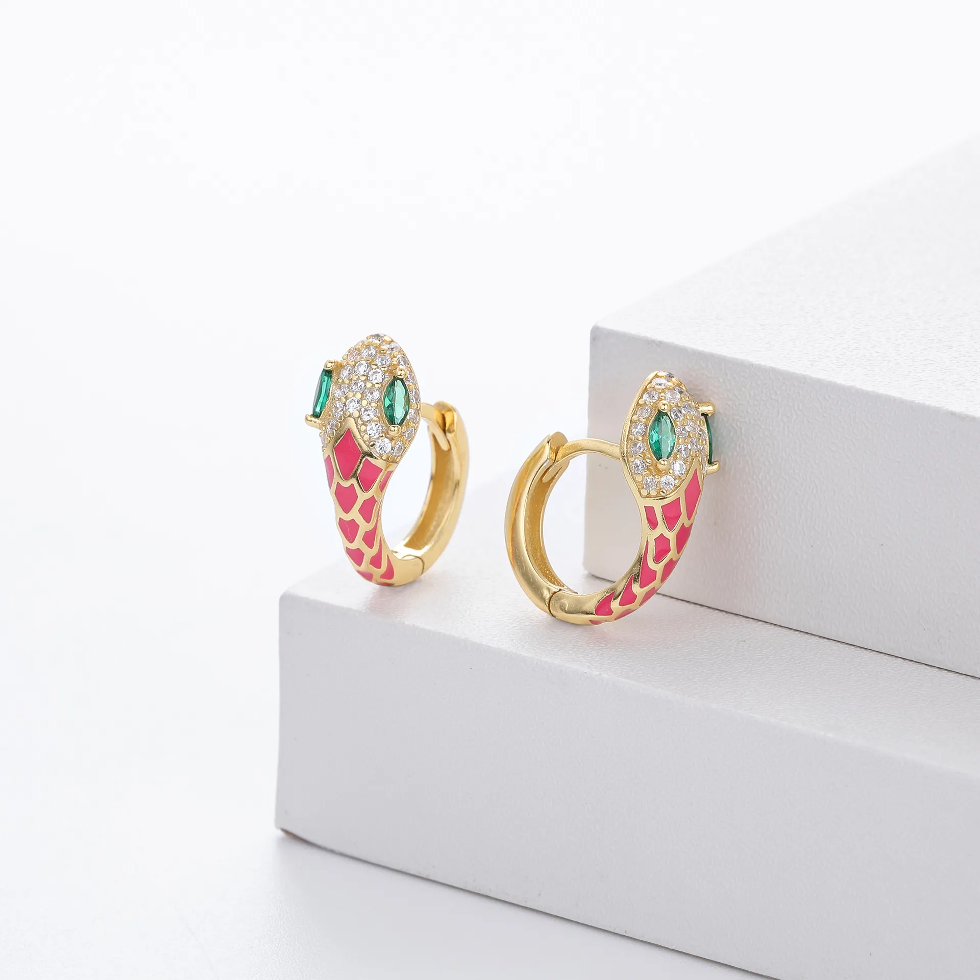 Wholesale 925 Sterling Silver - Snake Shapped Hoop Earrings Wholesale 925 Sterling Silver - Snake Shapped Hoop Earrings