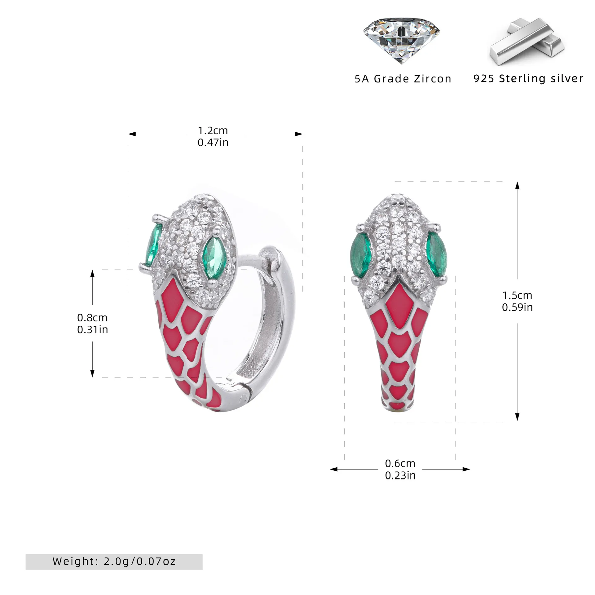 Wholesale 925 Sterling Silver - Snake Shapped Hoop Earrings