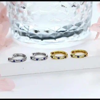 Eight Pointed Star Hoop Earrings