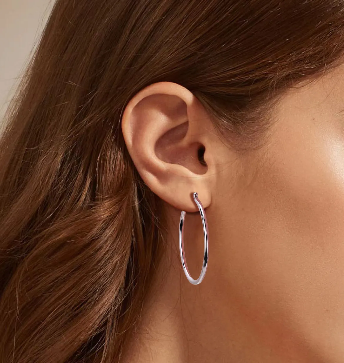 40mm Hollow Hoop Earrings