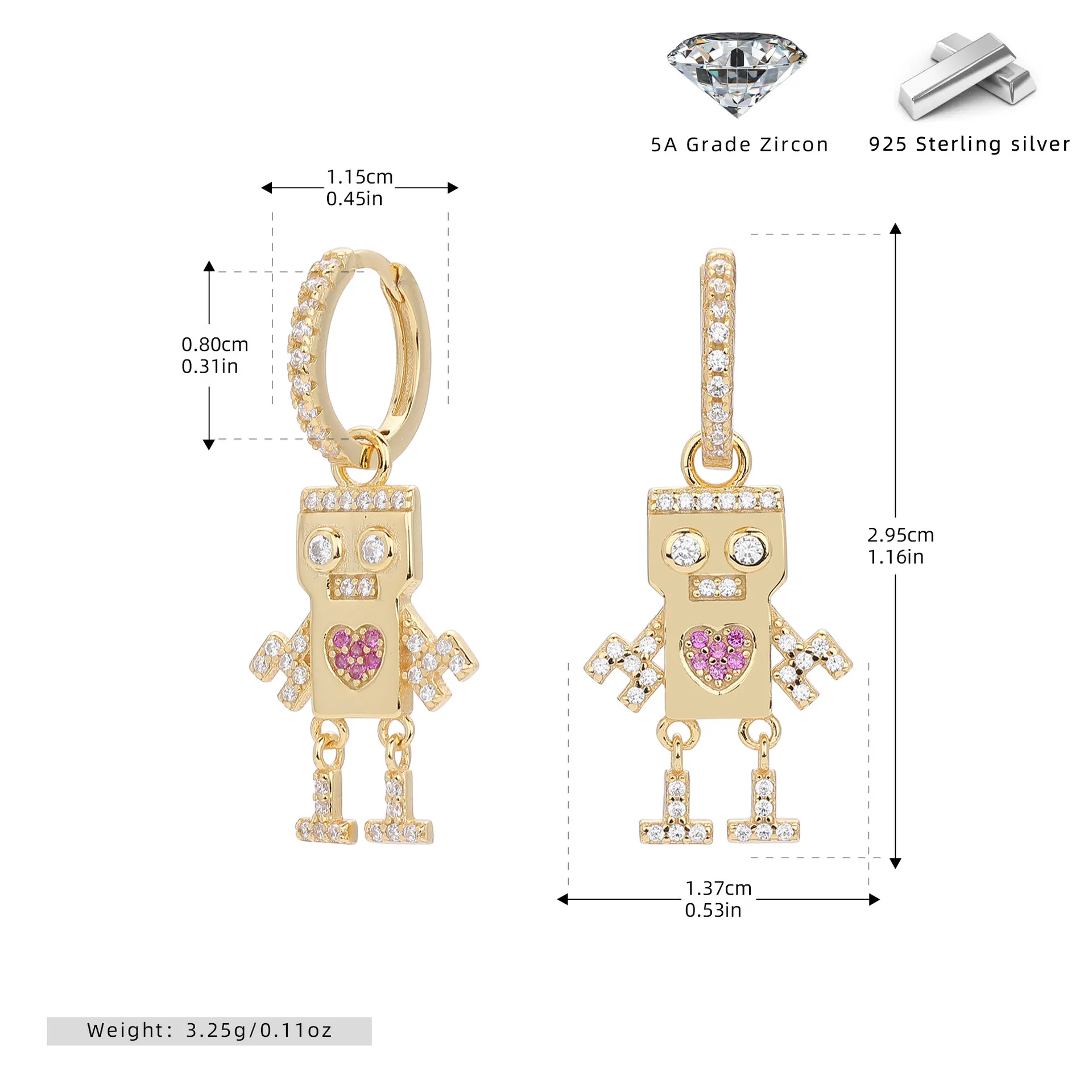 RoboLove - Sterling Silver Earrings!!1900547902-0-cib