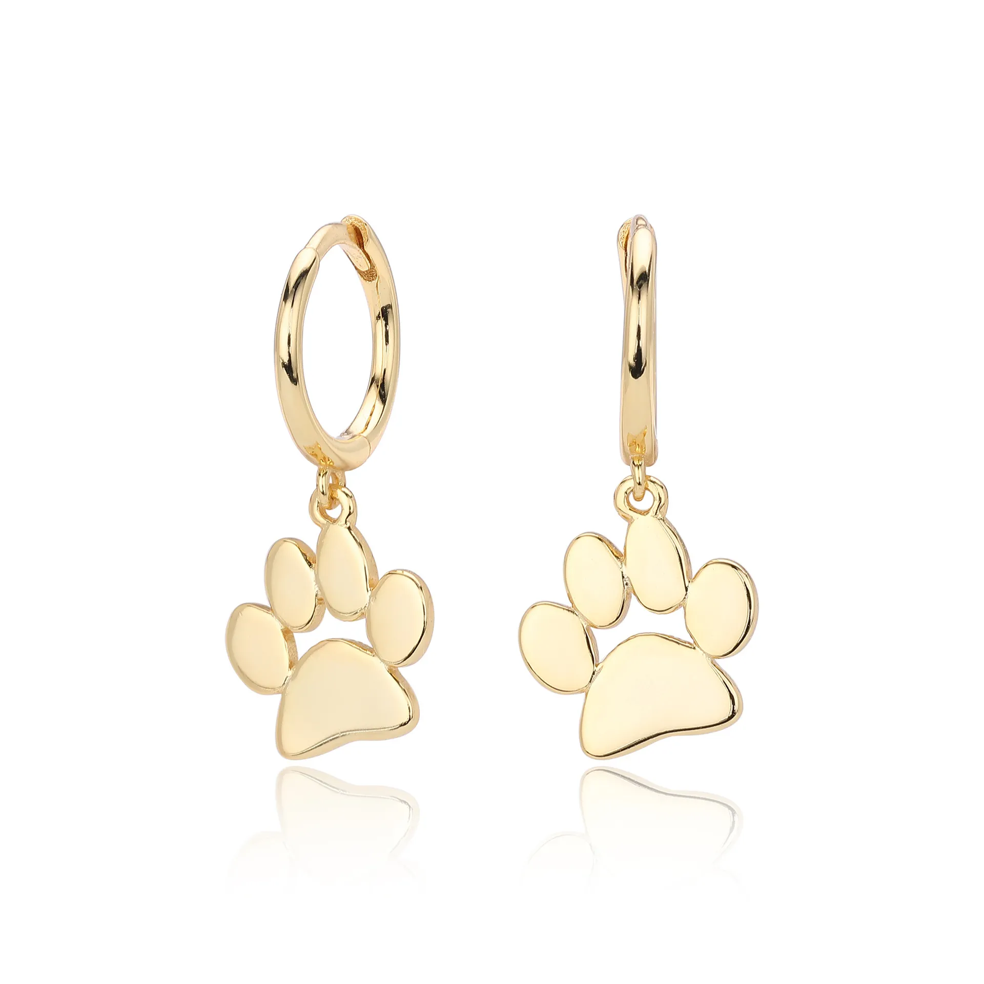 Golden Pet Paw Earrings
