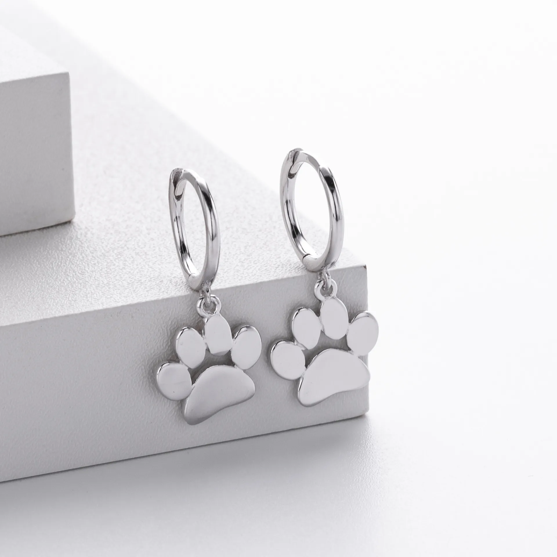 Golden Pet Paw Earrings