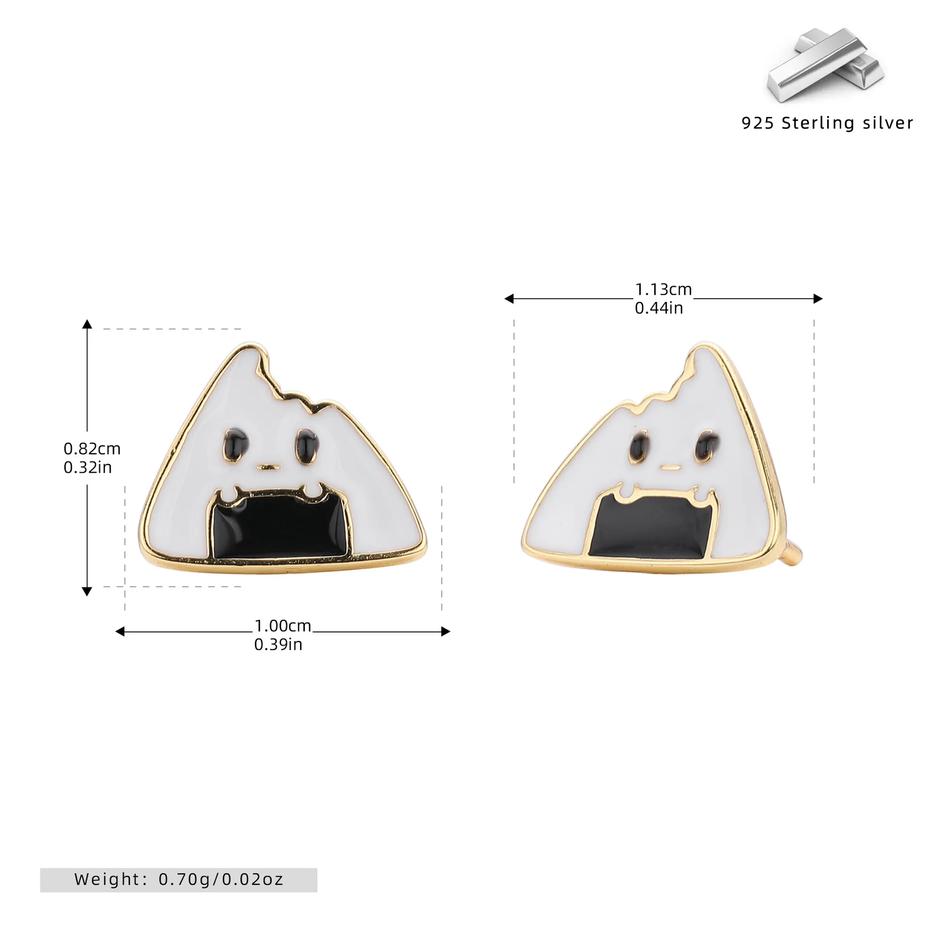Kawaii Onigiri – stud earrings