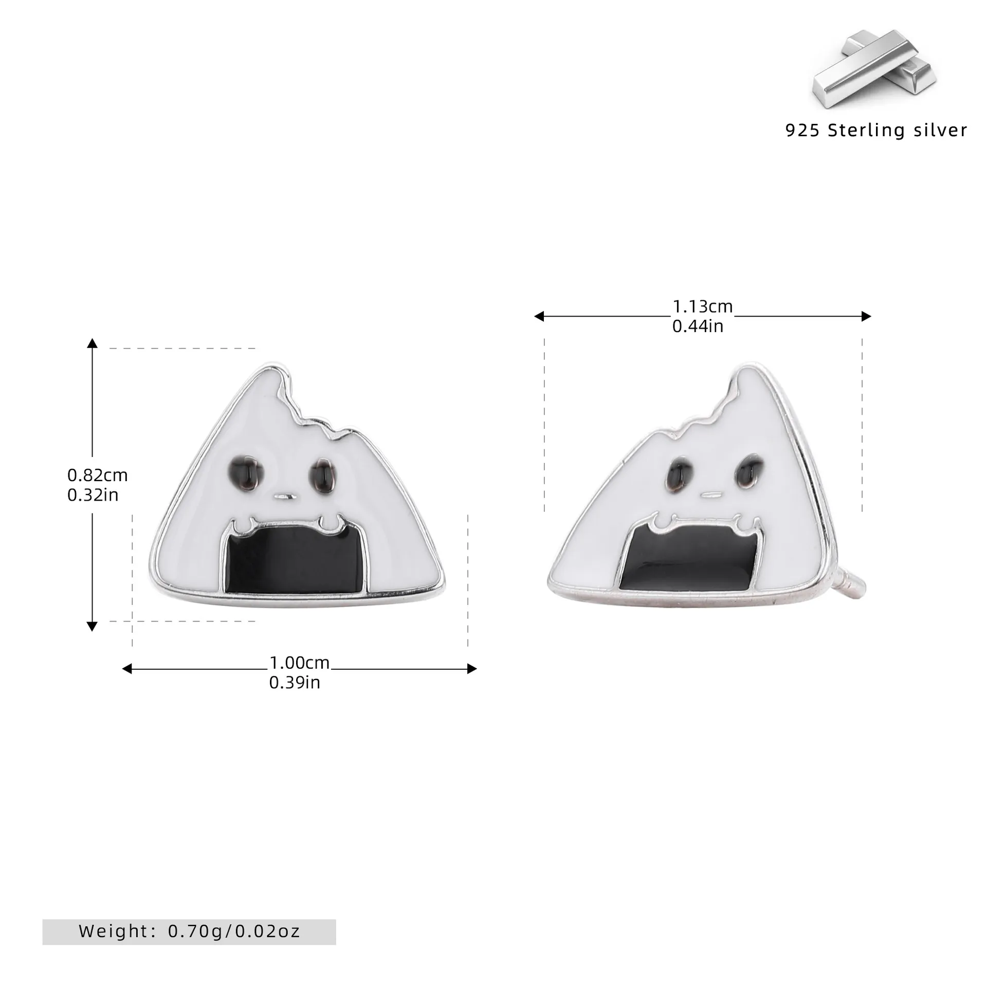 Kawaii Onigiri – stud earrings